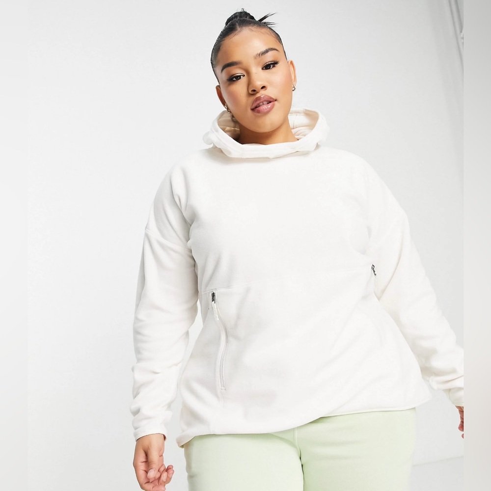 North Face Off White Fleece Hoodie Sz 3X